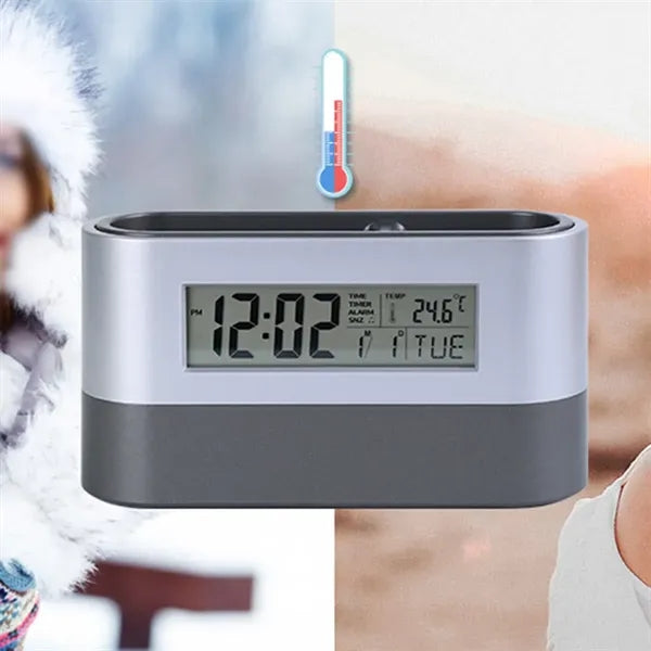 Multifunctional Pen Holder With Alarm Clock And Calendar