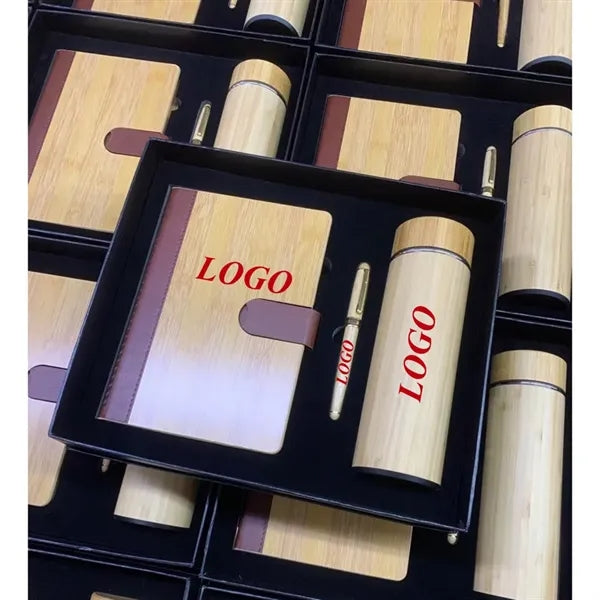 Eco-Friendly Bamboo A5 Notebook Gift Set