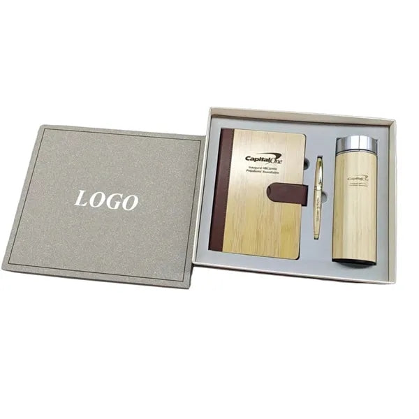 Eco-Friendly Bamboo A5 Notebook Gift Set