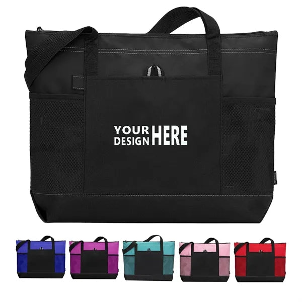 Casual Large Tote Bag w/Zipper & Pocket