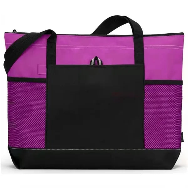 Casual Large Tote Bag w/Zipper & Pocket