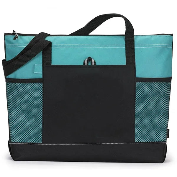 Casual Large Tote Bag w/Zipper & Pocket