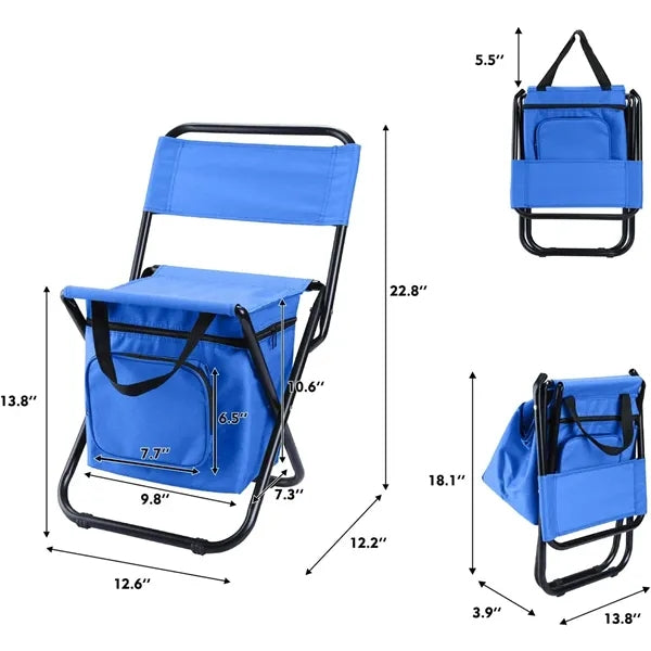 Folding Fishing/Camping Chair with Cooler Bag