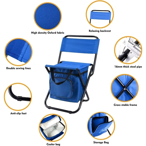 Folding Fishing/Camping Chair with Cooler Bag