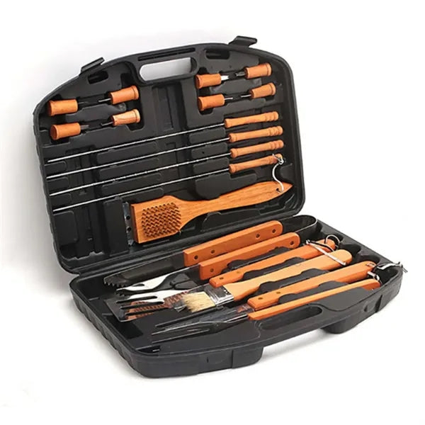 18 PC Deluxe Barbecue Sets In Case