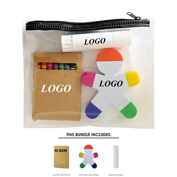 8-Color Crayons & Glue Stick & Highlighter