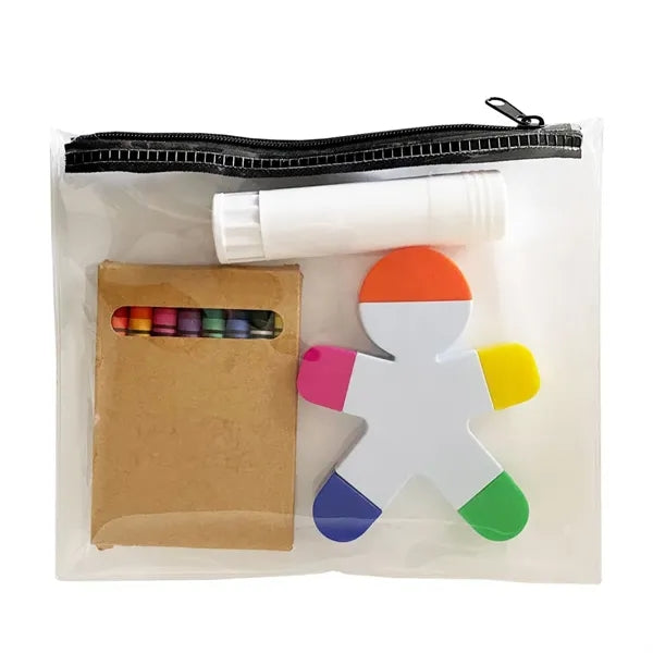 8-Color Crayons & Glue Stick & Highlighter