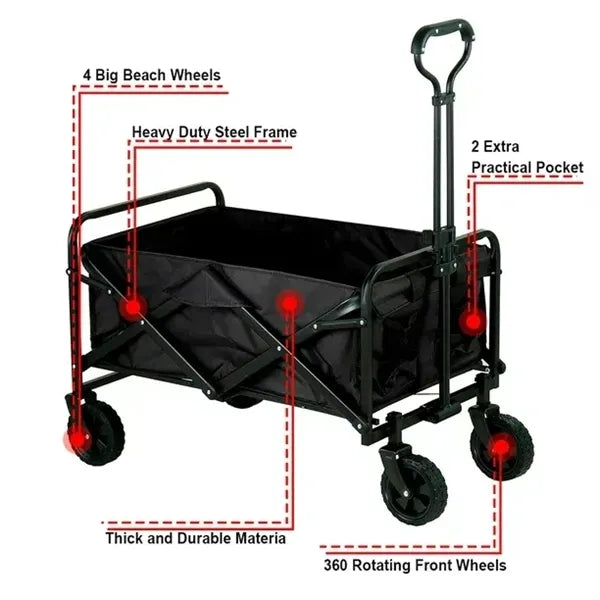 Compact Outdoor Folding Utility Wagon