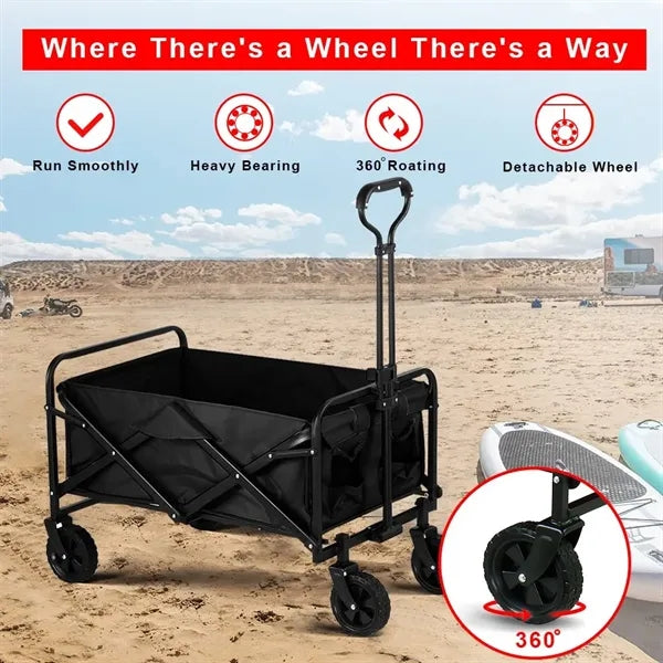 Compact Outdoor Folding Utility Wagon