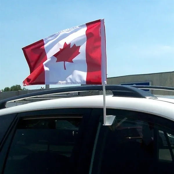 Window Car Flag Double Sided w/ 20.5" Pole - 17.75" x 12"