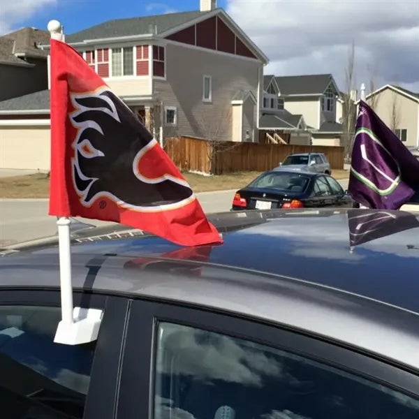Window Car Flag Double Sided w/ 20.5" Pole - 17.75" x 12"