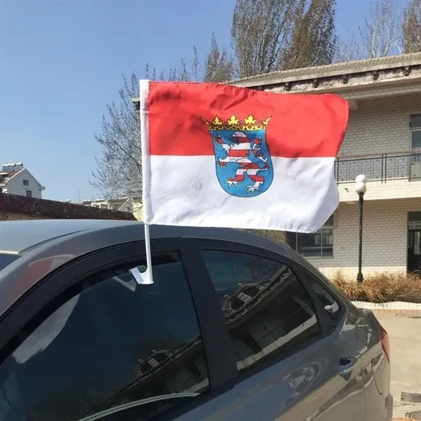 Window Car Flag Double Sided w/ 20.5" Pole - 17.75" x 12"