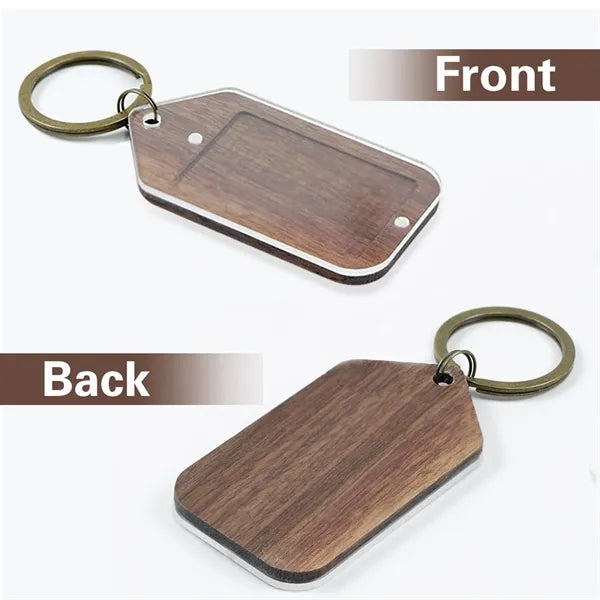 Acrylic Photo Wooden Keychain