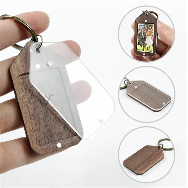Acrylic Photo Wooden Keychain