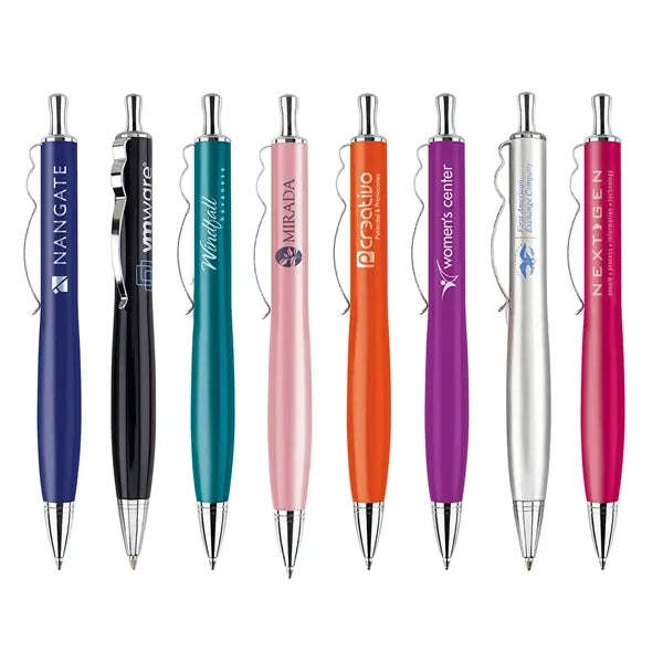 Lacquer Coated Pen with Wavy Chrome Clip