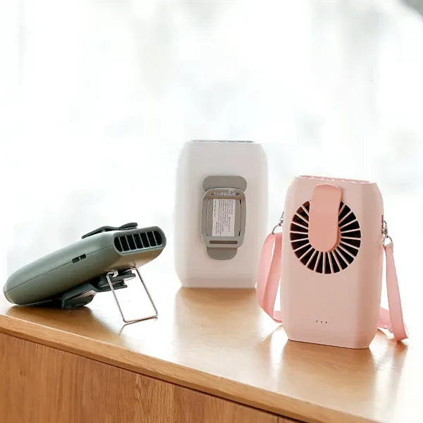 Mini Waist Fan with 2000mAh Power Bank