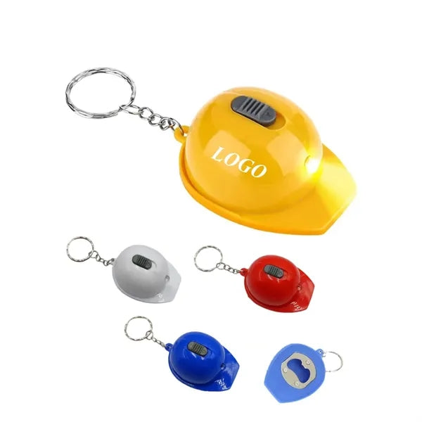 Construction Hat Key chain with Bottle Opener