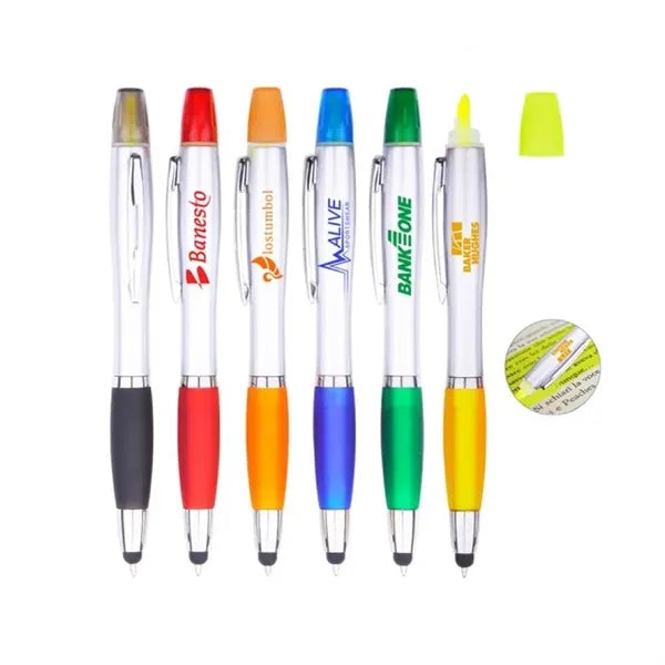 3 in 1 Stylus Ballpoint Pen Highlighter