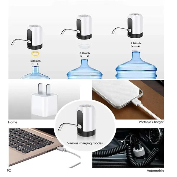 USB Charging Water Bottle Pump