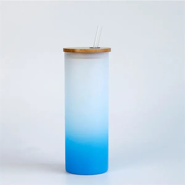 Full Color Imprint Gradient Frosted Glass Tumbler 16 OZ