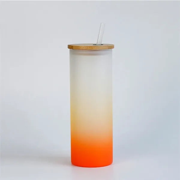 Full Color Imprint Gradient Frosted Glass Tumbler 16 OZ