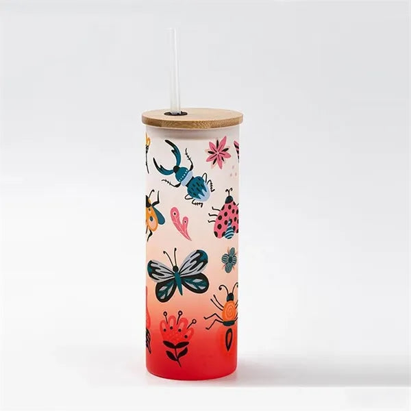 Full Color Imprint Gradient Frosted Glass Tumbler 16 OZ