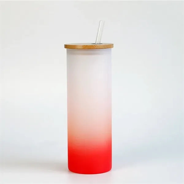 Full Color Imprint Gradient Frosted Glass Tumbler 16 OZ