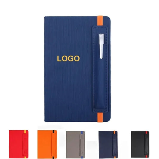 A5 PU Leather Lined Journal Notebook with Pen