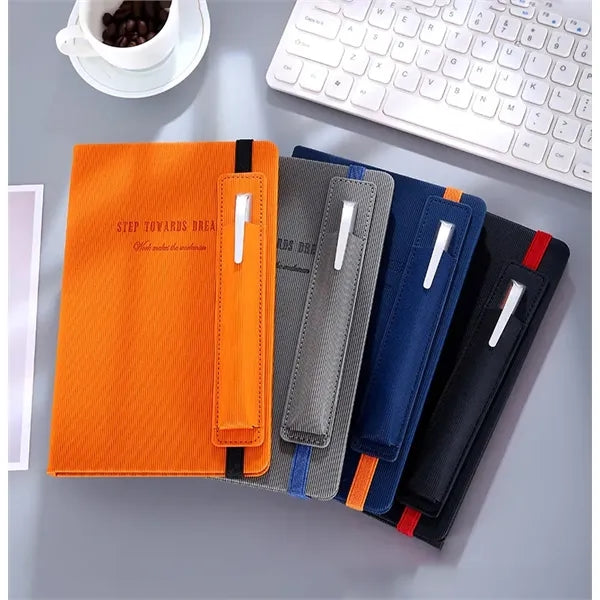 A5 PU Leather Lined Journal Notebook with Pen