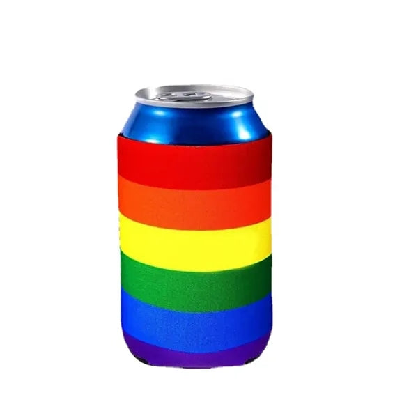 Neoprene Collapsible Rainbow Can Cooler Holder Customized