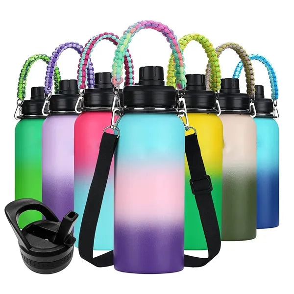 Insulated Water Bottle with Paracord Handles & Strap