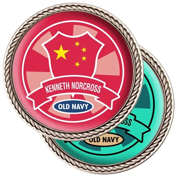 Full Color Speed Challenge Coin with Rope Border