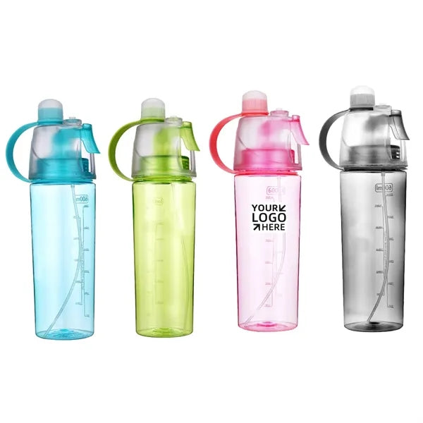 600ml Mist Spray Sport Water Bottle