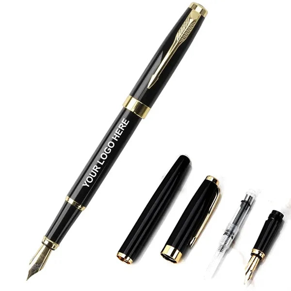 Metal Black Fountain Pen with Gift Box