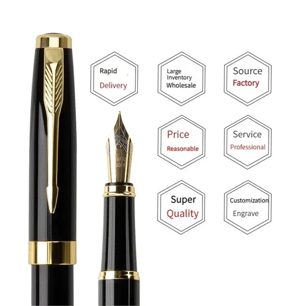 Metal Black Fountain Pen with Gift Box