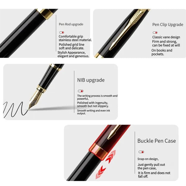 Metal Black Fountain Pen with Gift Box