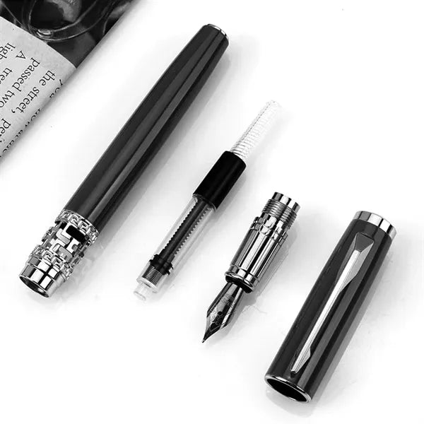 Hollow-carved Design Business Metal Foundtain Pen