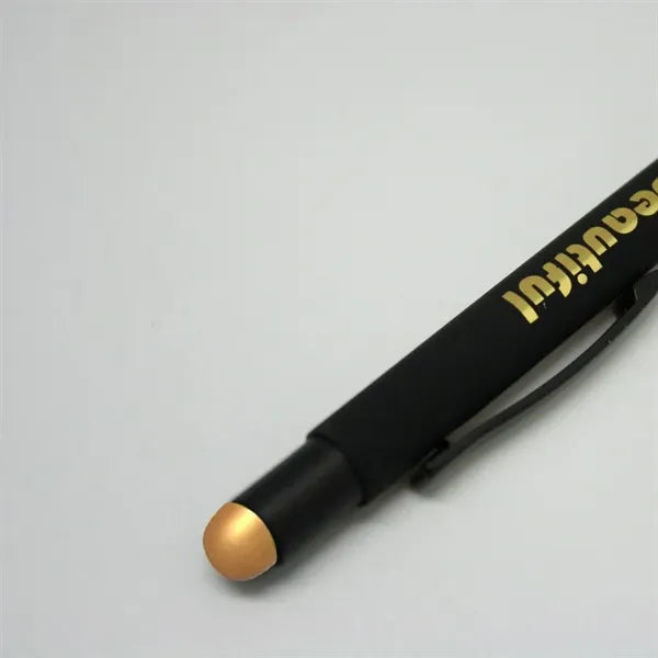 Sleek Soft Rubber Pen & Stylus with Matching Laser Engrave