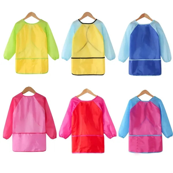 Art Smock with Long Sleeve and 3 Pockets for Age 3-6 Years