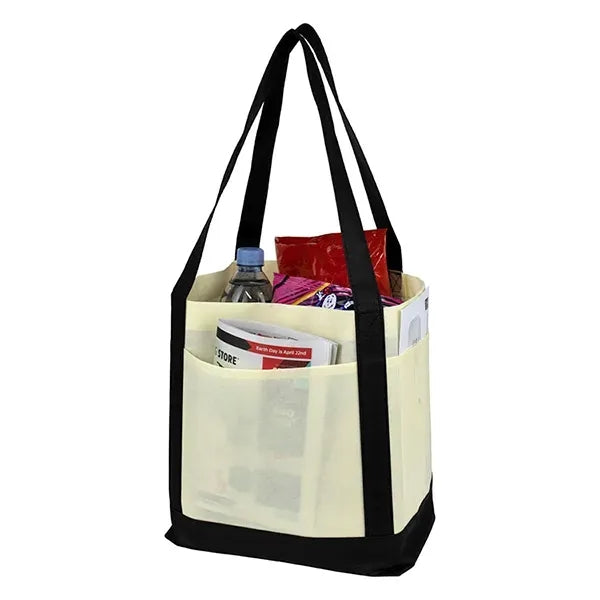 18" x 12" x 7" - THE CRUISER Faux Canvas 3-Pocket Value Tote