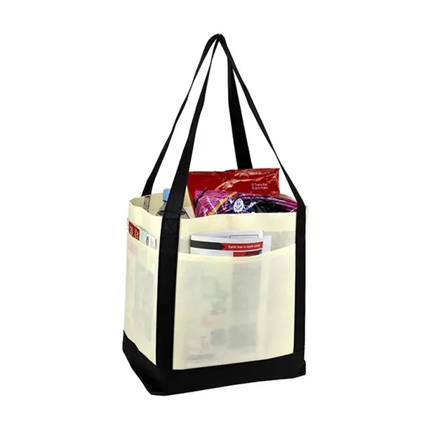 18" x 12" x 7" - THE CRUISER Faux Canvas 3-Pocket Value Tote