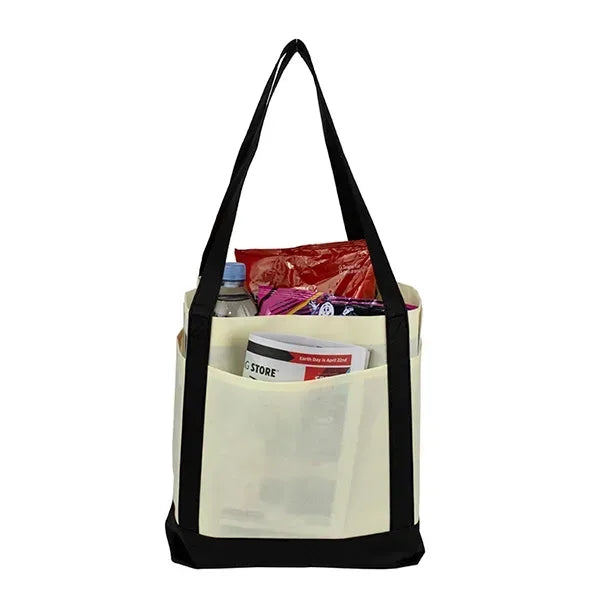 18" x 12" x 7" - THE CRUISER Faux Canvas 3-Pocket Value Tote