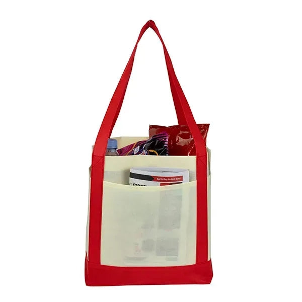 18" x 12" x 7" - THE CRUISER Faux Canvas 3-Pocket Value Tote