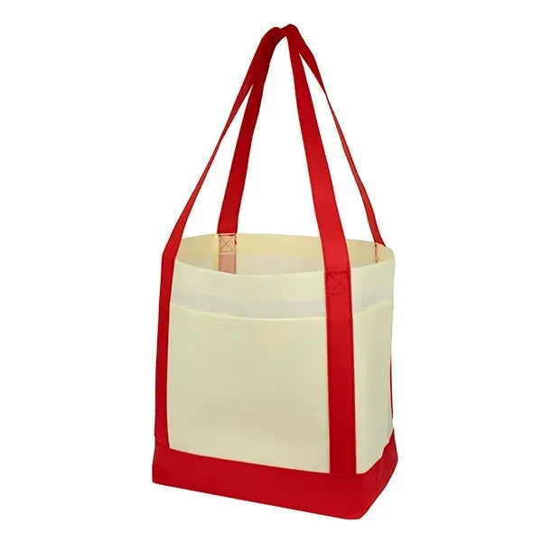 18" x 12" x 7" - THE CRUISER Faux Canvas 3-Pocket Value Tote