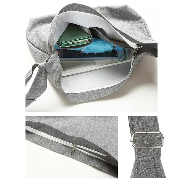 Large Size Casual Canvas Tote Crossbody Handbag