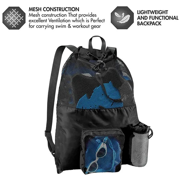 Big Mesh Mummy Backpack for Swim Gym and Workout Gear