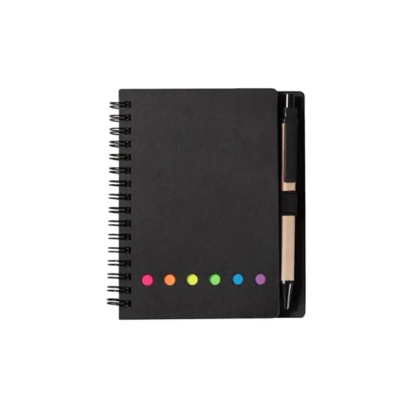 A6 Spiral Pocket Notepad with Sticky Notes
