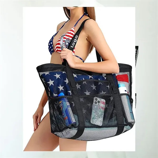 Mesh Oversized Beach Tote Toy Bag