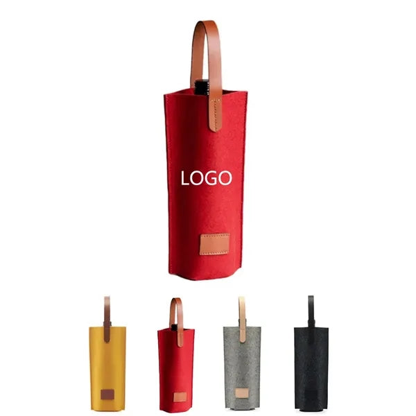 Single Felt Bottle Wine Tote