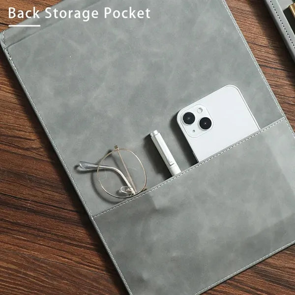 A4 PU Leather Magnetic Clipboard With Hidden Pen Holder